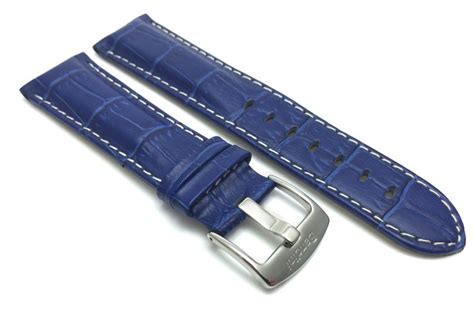 Genuine Blue Leather Watch Strap Band, 18mm, 20mm, 22mm, 24mm, 26mm ...