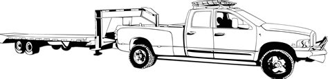 Dually Trailer Pickup Truck Offroad Lifted SVG, Clipart, Files for ...