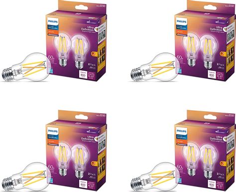 Philips LED Energy Star Certified Dimmable Lightbulbs, 8-Pack