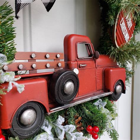 Red Truck Wreath Christmas Wreath Christmas Wall Decor - Etsy