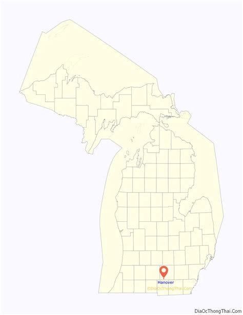 Map of Hanover village, Michigan - Thong Thai Real