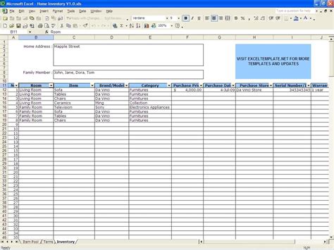 Inventory Spreadsheet Templates — excelxo.com