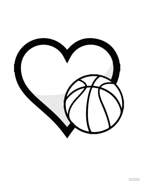 Basketball Heart Coloring Page in PDF - Download | Template.net