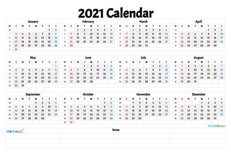 2022 Yearly Calendar Printable Landscape | Free Resume Templates