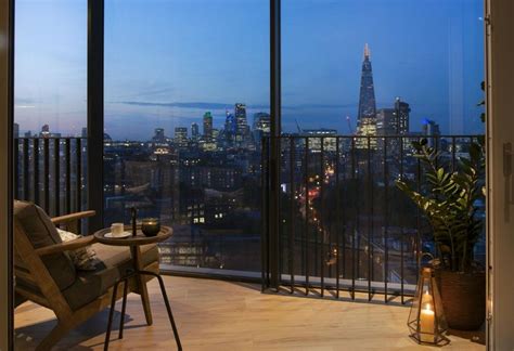 View of the City of London from luxury apartment building Two Fifty One ...