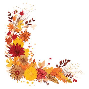 Fall Flower Border PNG Transparent Images Free Download | Vector Files ...