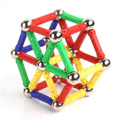 100pcs Magnet Toy Sticks & Metal Balls Magnetic Building Blocks ...