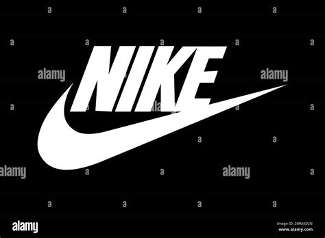 Nike, Inc. Nike White, Black Background, Logo, Brand Name Stock Photo ...