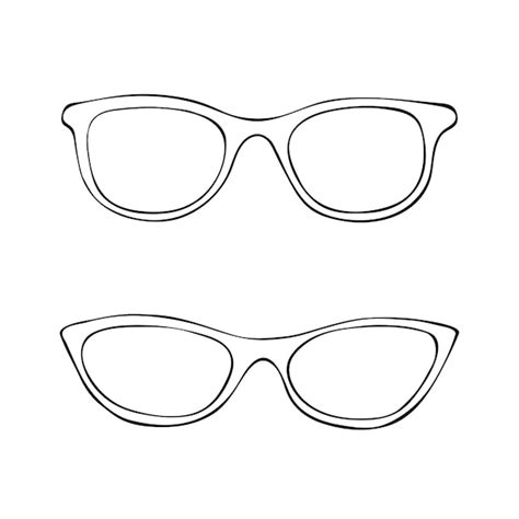 Premium Vector | Black doodle glasses icon. Eyeglasses and sunglasses ...