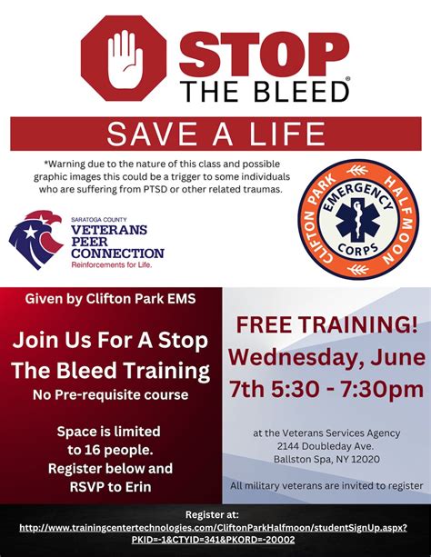 Stop The Bleed Training by Clifton Park EMS - Veterans Peer Connection ...