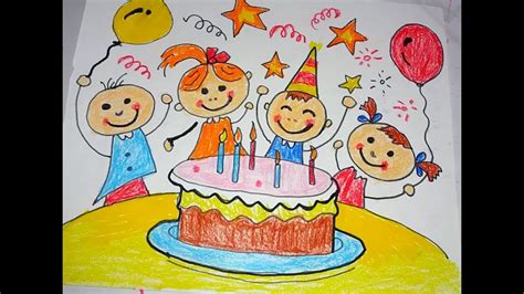 Happy Birthday Drawing For Kids