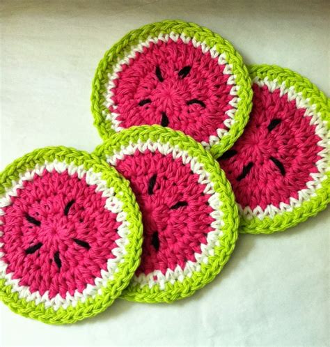 Summer is Coming!!! FREE Pattern! Crochet Watermelon Coasters ...