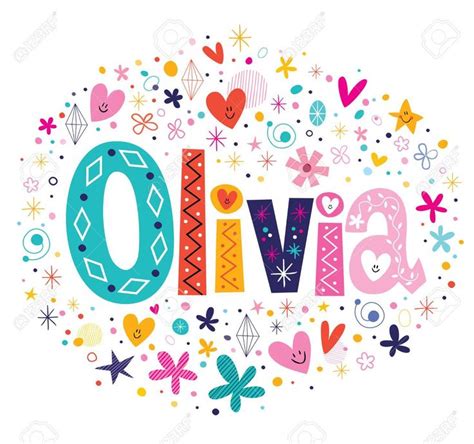 Olivia nombre femenino letras decorativas diseño de tipo Foto de ...