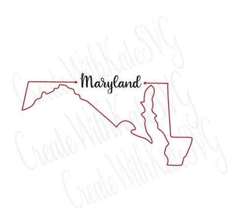 Maryland State Outline SVG MD Outline - Etsy UK