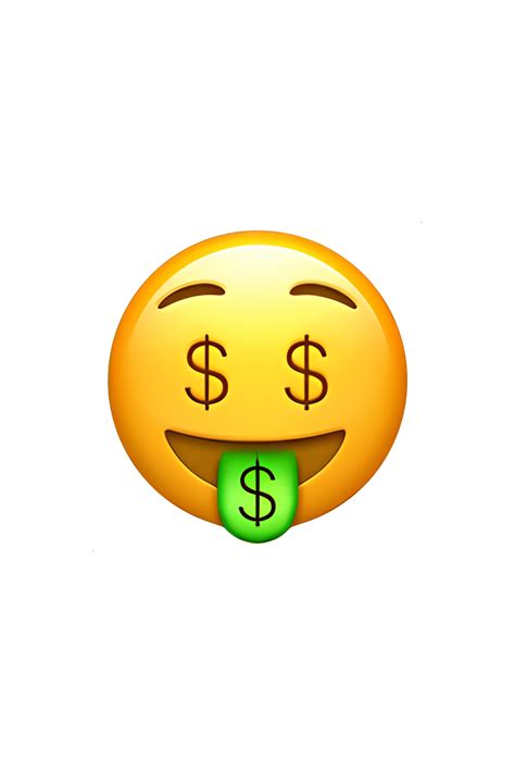 The 🤑 Money-Mouth Face emoji depicts a yellow face with a wide open ...