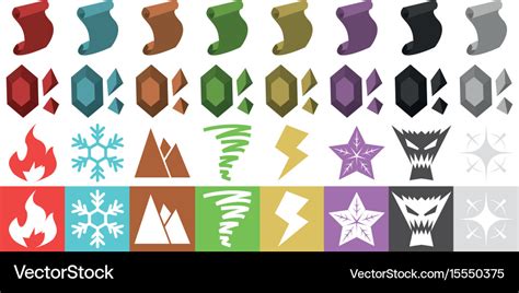 Rpg elements icons Royalty Free Vector Image - VectorStock