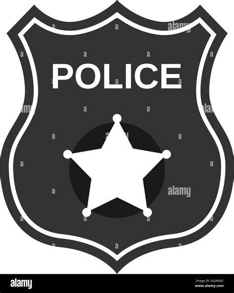 Police badge in flat style. Police badge icon. Eps10 Stock Vector Image ...