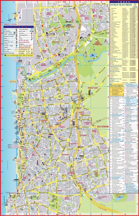 Tel Aviv tourist attractions map | Tourist map, Tourist attraction, Tourist