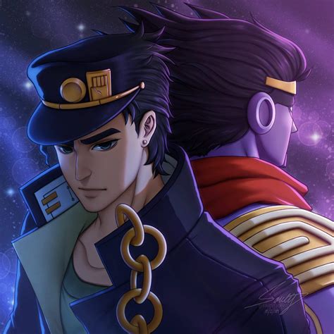 Jotaro Kujo and Star Platinum Fan Art + Speedpaint video | Anime Art Amino