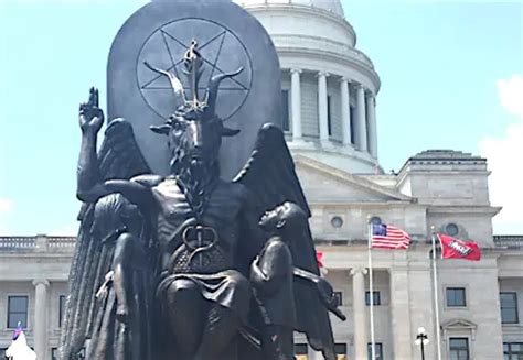 Satanic Temple Unveils Baphomet Statue During Arkansas