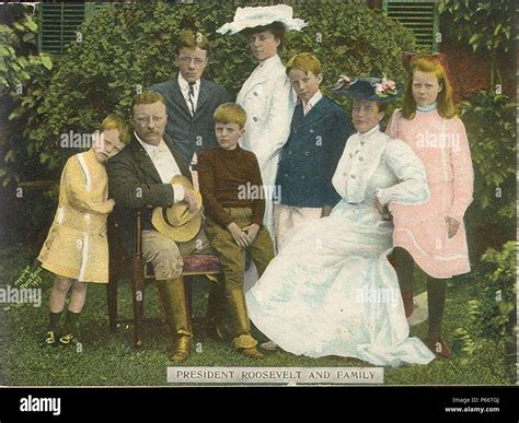 Theodore roosevelt american president usa family colour hi-res stock ...