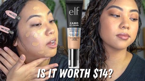 NEW ELF CAMO CC CREAM FIRST IMPRESSION + 11 HOUR WEAR TEST | IS IT ...