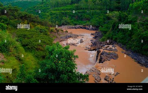 Panorama of rapids and waterfall at Awash river in Ethiopia Stock Photo ...