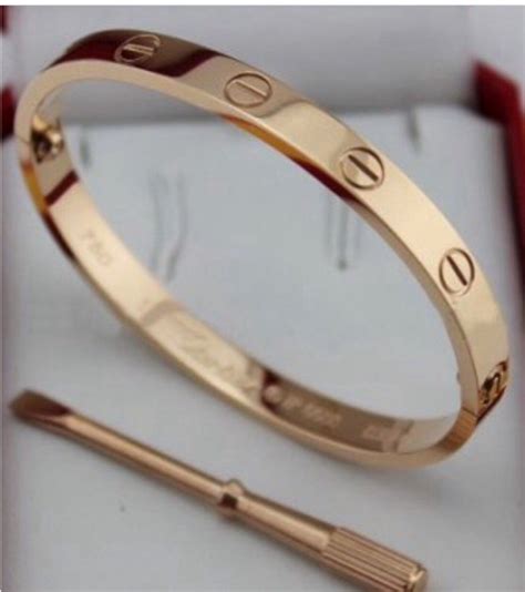 Cartier 18k Love Screwdriver Bracelet Rose Gold Size 16