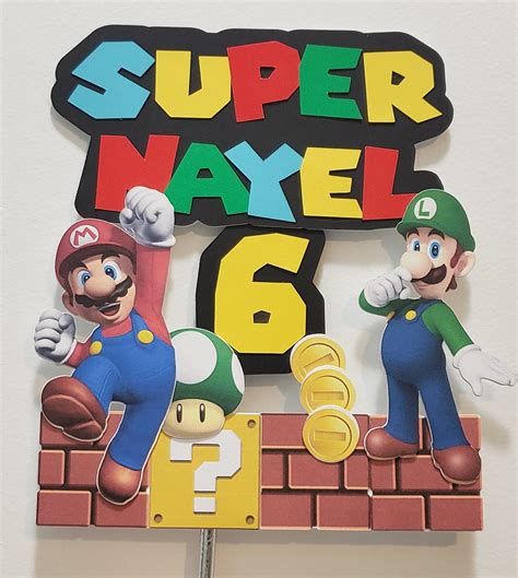 Mario Cake Topper Mario Bros Cake Topper Bros Opper Mario | Etsy