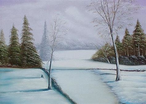 Snowy field Painting by Gene Gregory