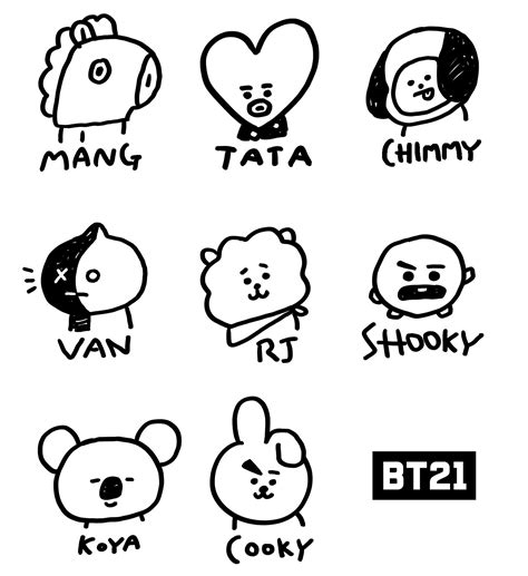 Pin de mayu247 en [BT21]BTS | Pegatinas bonitas, Bts para dibujar ...