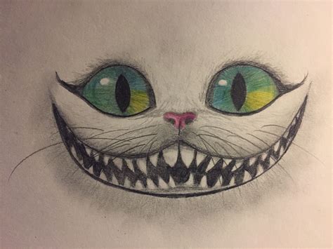 Realistic Cheshire Cat Drawing