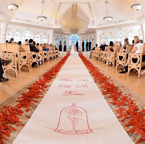 Beauty and the Beast inspired ceremony aisle runner at Disney's Wedding ...