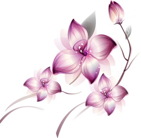 Purple Floral Border PNG Transparent Image