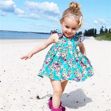 Summer Toddler Infant Kids Baby Girl Floral Ruffle Sundress Dress ...