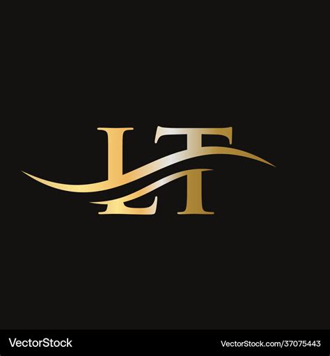 Lt logo design initial letter logo design Vector Image