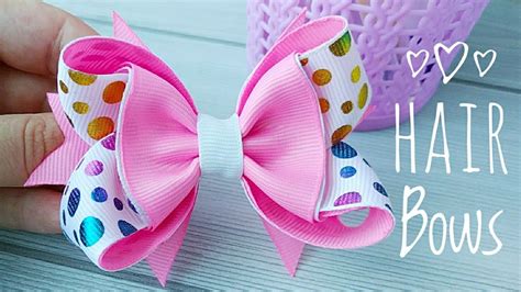 Hair Bow Tutorial / Bow out of Ribbon / How to Make Bows with Ribbon ...