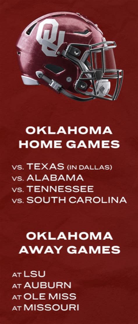 SEC Schedule Reveal: Oklahoma's 2024 League Opponents Look Daunting ...