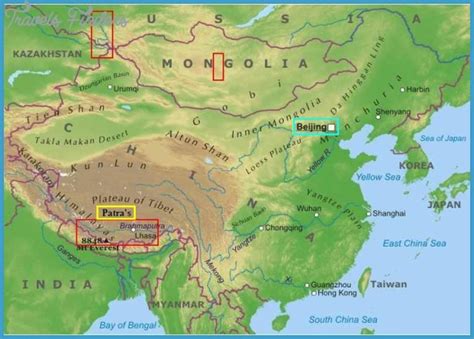 China map mountains - TravelsFinders.Com