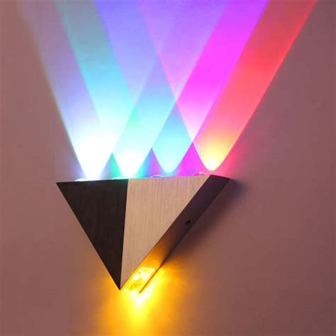 Colorful 5W Aluminum Triangle LED Wall Light Lamp Modern Home Lighting ...