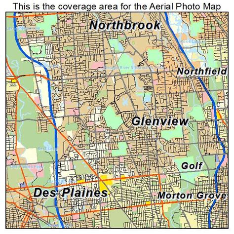 Aerial Photography Map of Glenview, IL Illinois