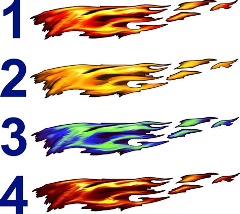 Full Color Flames Graphics Car Truck Decals | eBay