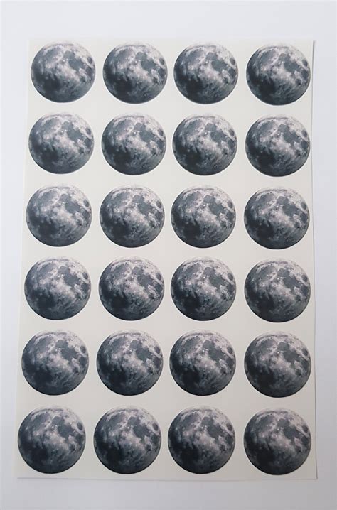 Full Moon Stickers, Moon Phase Stickers, Planet Sticker, Space Sticker ...