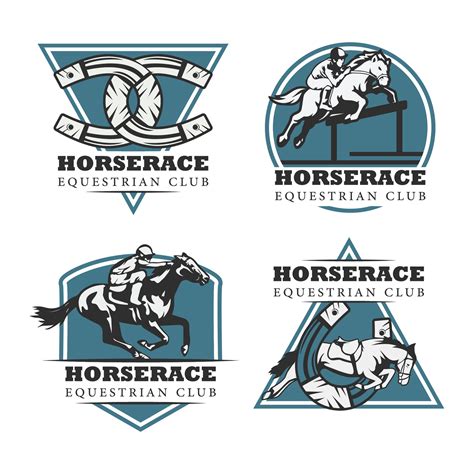 Set of equestrian logo template. 34901706 Vector Art at Vecteezy