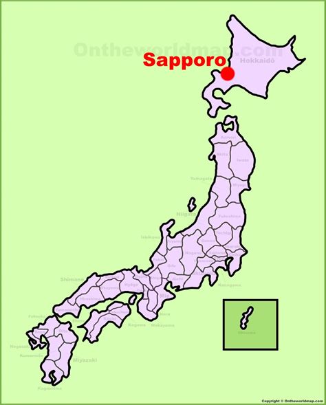 Sapporo location on the Japan Map - Ontheworldmap.com