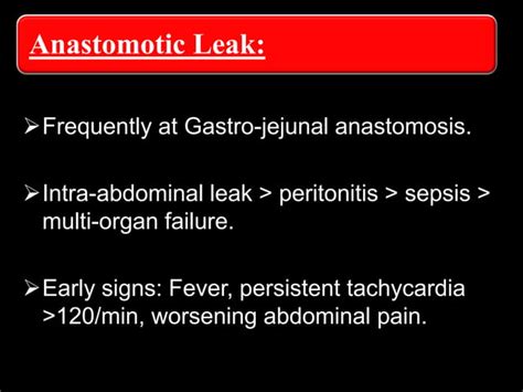 Surgical complications of Gastrectomy