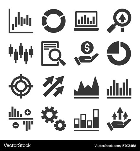 Stock market trading icons set Royalty Free Vector Image