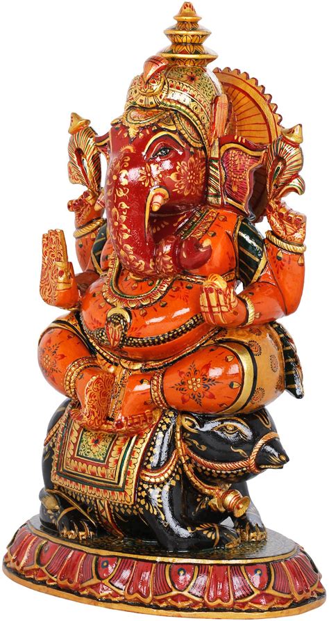 Ganesha Riding On His Vahana | Exotic India Art