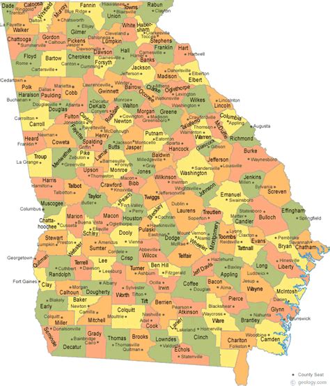 Georgia County Map