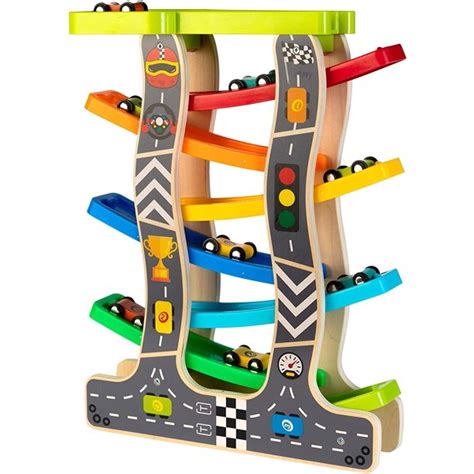 Toy To Enjoy Wooden Racer Ramp Car Vehicle Playset (16 Pieces ...